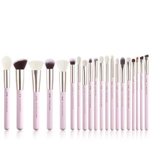 Jessup Pro Makeup Brush Set, Pink Soft Natural Bristle Foundation Eyeshadow Blending Blusher Buffer Concealer Brush 20pcs Blushing Bride T291
