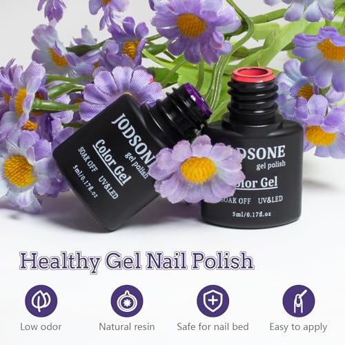 JODSONE 20 Colors Gel Nail Polish Kit with U V Light Base Top Matte Coat High Shine Vibrant Nail Gel Equipped with Manicure Tools - Image 5