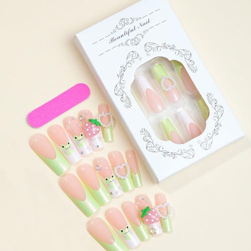 Juicy strawberry acrylic nails for a sweet look. - Image 3