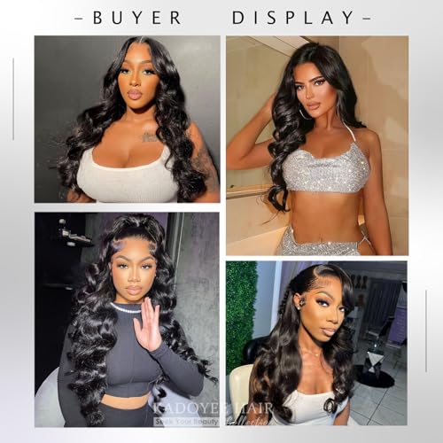KADOYEE Body Wave Lace Front Wigs Human Hair 180 Density 13x4 HD Lace Front Wigs Human Hair Pre Plucked Glueless Wigs Human Hair Frontal Wigs with Baby Hair for Black Women 28 Inch - Image 7