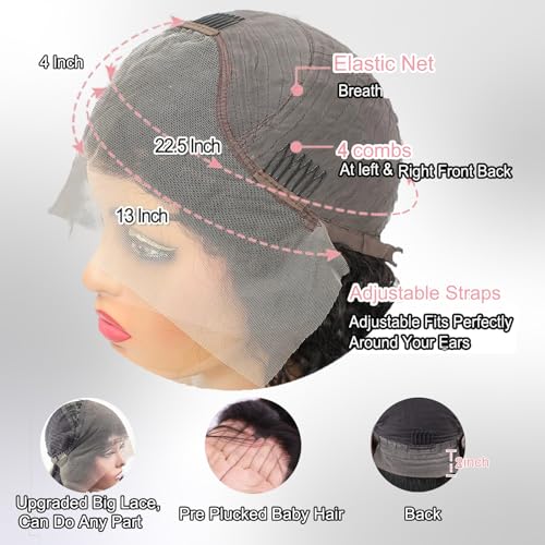 KADOYEE Body Wave Lace Front Wigs Human Hair 180 Density 13x4 HD Lace Front Wigs Human Hair Pre Plucked Glueless Wigs Human Hair Frontal Wigs with Baby Hair for Black Women 28 Inch - Image 8