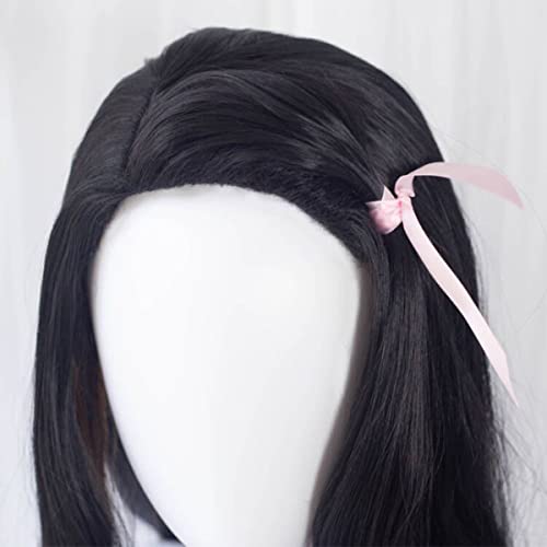 Kamado Nezuko Cosplay Wig Anime Long Curly Black Gradient Orange Women Hair Halloween party Costumes wig + free wig cap - Image 6