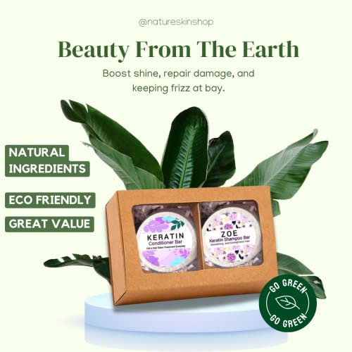 Keratin Shampoo and Conditioner Bar Gift Set for Healthy Hair, 2 oz, New - Image 9