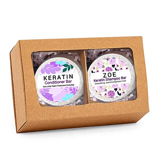 Keratin Shampoo and Conditioner Bar Gift Set for Healthy Hair, 2 oz, New
