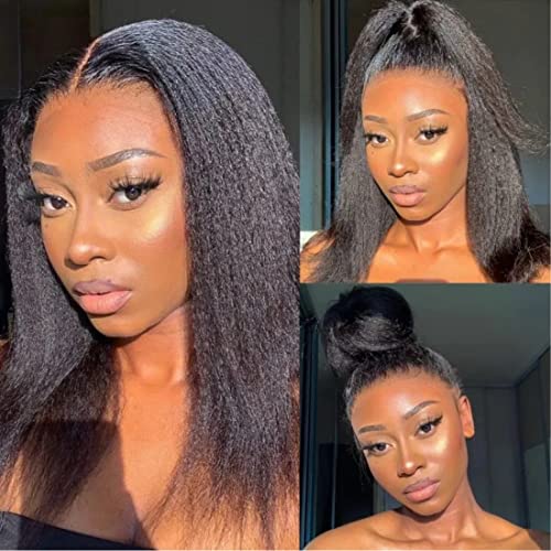 Kinky Straight 13x4 Lace Front Human Hair Wig Natural Look Comfortable Fit - Image 2