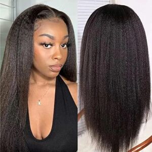 Kinky Straight 13x4 Lace Front Human Hair Wig Natural Look Comfortable Fit