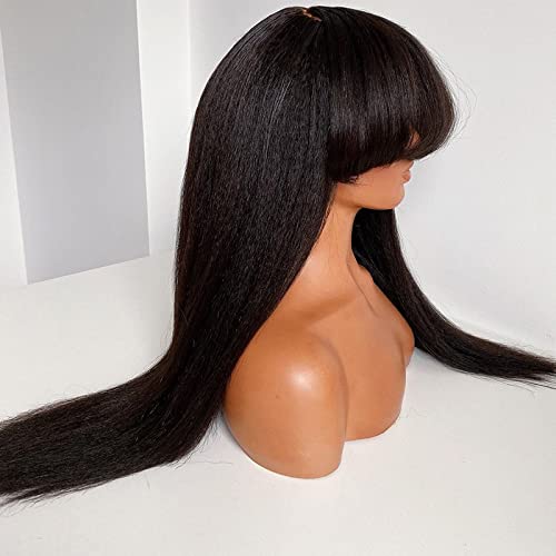 18 Inch Kinky Straight Full Lace Wig 100% Human Hair Natural Look - Image 3