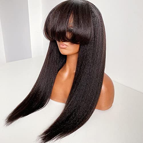 18 Inch Kinky Straight Full Lace Wig 100% Human Hair Natural Look - Image 5