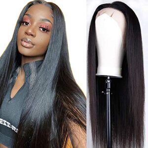 Lace Front Wigs Human Hair for Black Women 180% Density 10A Brazilian 13x4 Straight Human Hair Lace Front Wigs Pre Plucked with Baby Hair Natural Hairline Wigs(20inch)