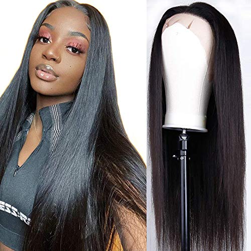 Lace Front Wigs Human Hair for Black Women 180% Density 10A Brazilian 13x4 Straight Human Hair Lace Front Wigs Pre Plucked with Baby Hair Natural Hairline Wigs(20inch)