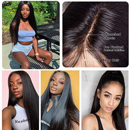 Lace Front Wigs Human Hair for Black Women 180% Density 10A Brazilian 13x4 Straight Human Hair Lace Front Wigs Pre Plucked with Baby Hair Natural Hairline Wigs(20inch) - Image 5