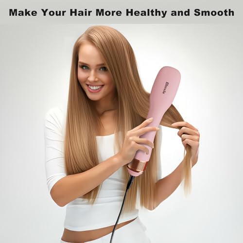 Pink Large 2-in-1 Blow Dryer Brush with Negative Ion Technology for Fast, Anti-Scald Styling - Image 7