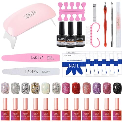 48W LED Gel Nail Lamp Kit, Professional Home Salon Equipment, 30-Second Timer