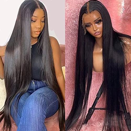 Lemoda 13x6 SKINLIKE Real HD Lace Wigs 12A Brazilian Straight Virgin Human Hair Lace Frontal Wigs Invisible 0.1mm Ultra-thin Frayed Ends Lace Front Wig Pre Plucked Tiny Knots 22inch 180% Density