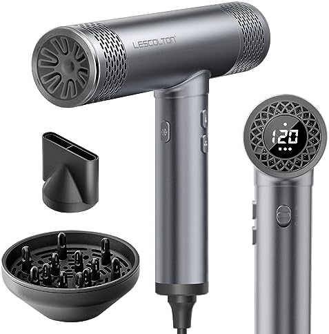 Lescolton Professional Blow Dryer, Ionic Hair Dryer for Women, High-Speed Hair Dryers with Diffuser for Salon Use