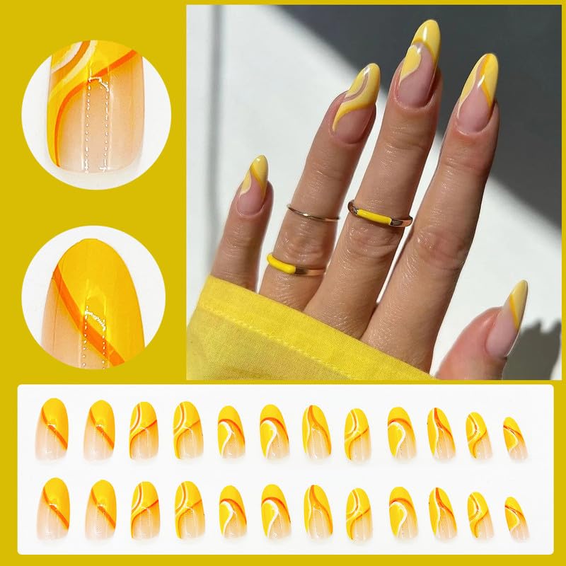 Light Yellow Acrylic Nails - Image 2