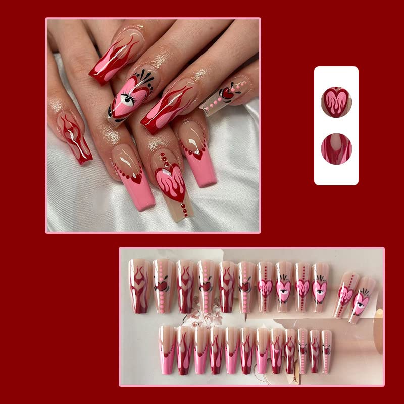 24 Piece Long Ballerina Acrylic Nail Set for Chic Manicures Various Designs - Image 3