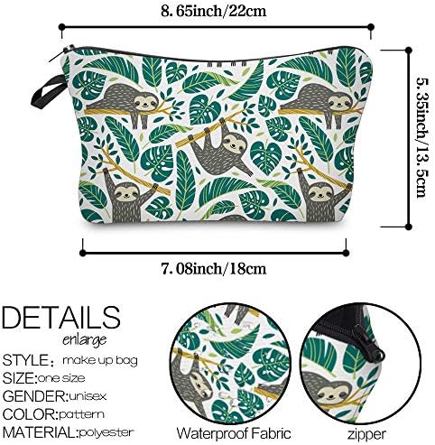 LOOMILOO Women's Sloth Cosmetic Bag Waterproof, Spacious Travel Toiletry Organizer Pouch - Image 9