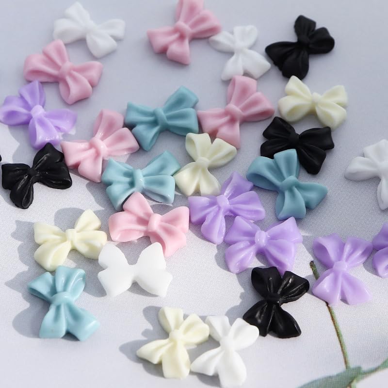 LoveOurHome 4 Boxes 3D Bow Flower Nail Charms Colorful Bowknot Nail Studs Charms Acrylic Nail Supplies with Gold Silver Pearl Beads Manicure Decorations for Gel Acrylics Nails Design, Crafts - Image 6