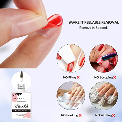 Makartt Peel Off Base Coat Set 15ml Each for Effortless Gel Nail Removal - Image 5