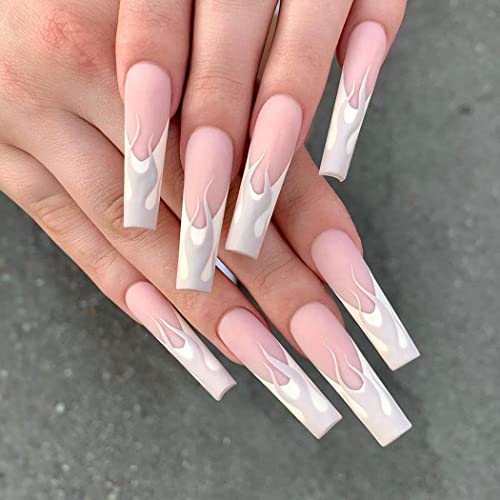 Matte Acrylic Nails White