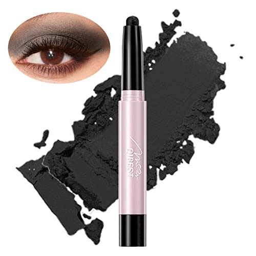 Matte Eyeshadow Stick,Cream to Powder Waterproof Eye Shadow Eyeliner Pencil Crayon,Long Lasting buildable Neutral Eye Makeup (Matte,02# Smoky Black)