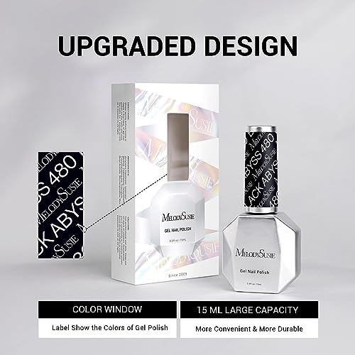 Melodysusie UV LED Nail Lamp True 54W Professional Dryer for Gel Polish Curing with 3 Timer Setting with 15ML Black Abyss Gel Nail Polish - Image 4