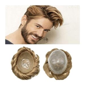 Men's 7x1 European Hair Toupee 6 Inch Short 120% Density