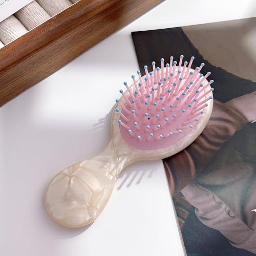2 Pack Mini Travel Hair Brush Set Detangling for All Hair Types Kids Adults - Image 3