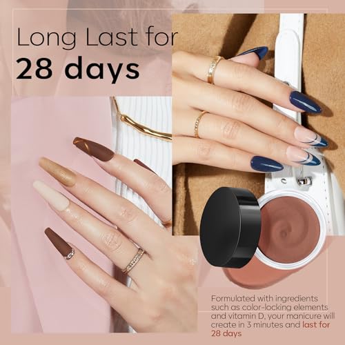 Modelones 32 Pcs Dip Powder Nail Kit Starter, 20 Colors Nude Pink Purple Brown Red Green Dipping Powder Liquid Set with Base/Top Coat Activator Brush Saver for Nail Art Manicure DIY Gift - Image 4