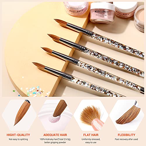 MODELONES Size 8 Kolinsky Sable Acrylic Nail Brush for Professional Manicures - Image 5