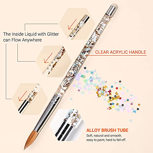 MODELONES Size 8 Kolinsky Sable Acrylic Nail Brush for Professional Manicures - Image 6