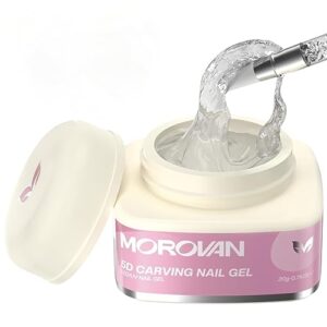 Morovan Solid Builder Gel for Nails: Clear Solid Nail Gel Multifunctional Solid Building Gel Long Lasting Hard Gel for Nail Strengthen Gel DIY at Home