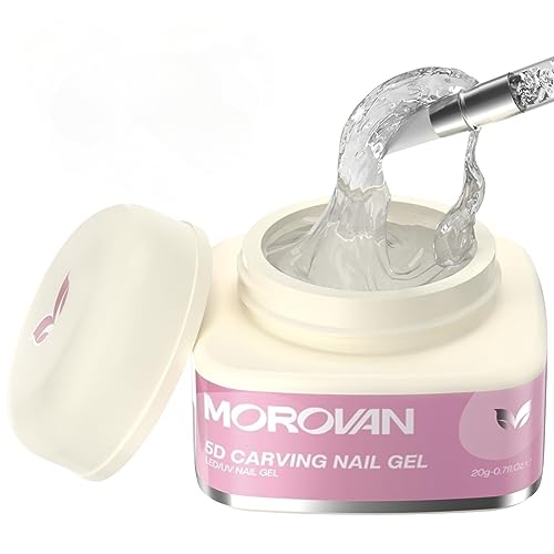 Morovan Solid Builder Gel for Nails: Clear Solid Nail Gel Multifunctional Solid Building Gel Long Lasting Hard Gel for Nail Strengthen Gel DIY at Home