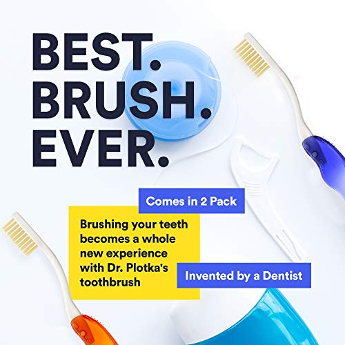 MOUTHWATCHERS Dr Plotkas Extra Soft Flossing Toothbrush, Folding Travel Toothbrush for Adults, Ultra Clean Toothbrush, Good for Sensitive Teeth and Gums, 2 Pack - Image 2