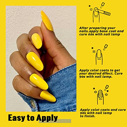 Vibrant Neon Yellow Gel Nail Polish 15ml for Long-lasting Stunning Nails - Image 7