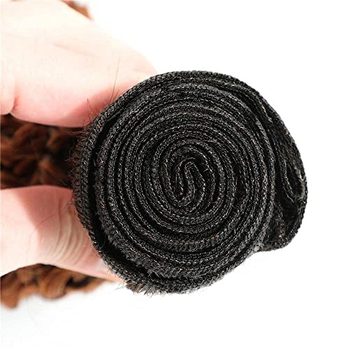 Ombre Bundles Human Hair Honey Blonde Human Hair Bundles 1b27 Kinky Curly Bundles Brazilian Virgin Human Hair 1 Bundle 24 Inch Two Tone Black and Blonde Bundles Remy Hair Weave 100g/Pc - Image 4
