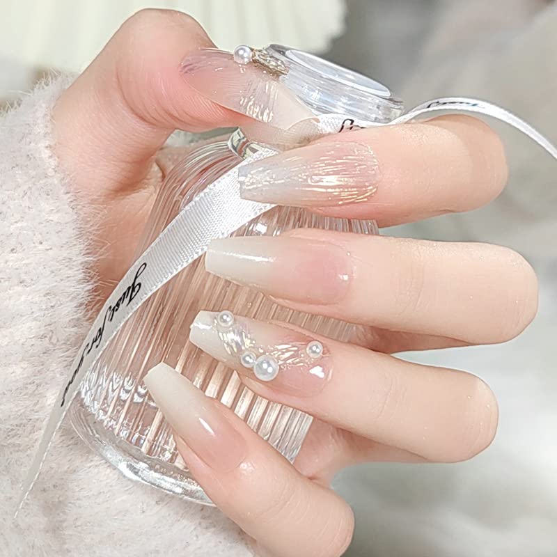 24 Piece Ombre Coffin Acrylic Nail Set for Effortless DIY Design - Image 2
