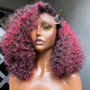 Ombre Curly Wig Human Hair