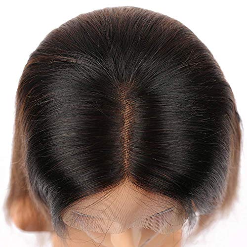 Ombre Human Hair Wigs 4x4 Closure Wig 1b27 Kinky Curly Wig Malaysian Virgin Hair Wet And Wavy With Baby Hair Pre Plucked Bleached Knots 2 Tone Dark Brown To Honey Blonde Hair 130% Density 24 Inch - Image 4