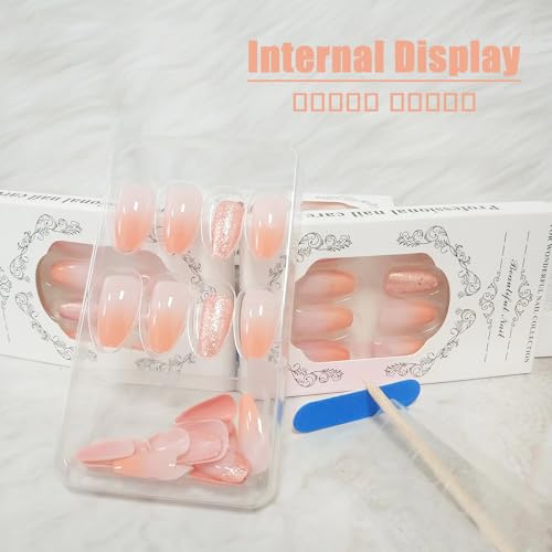 Orange Ombre Acrylic Nails in Neon Shade - Image 3