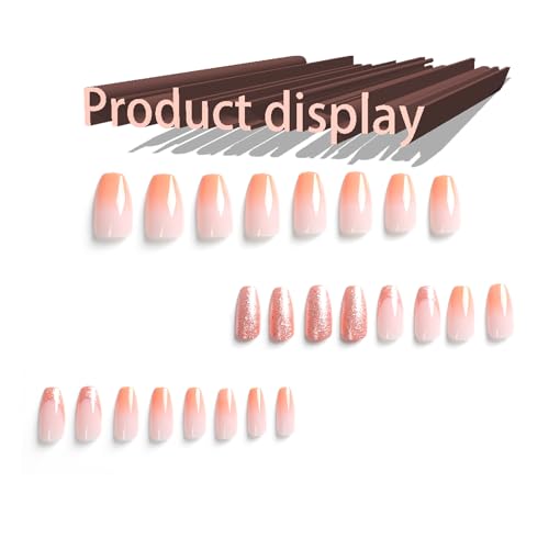 Orange Ombre Acrylic Nails in Neon Shade - Image 2