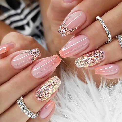 Orange Ombre Acrylic Nails in Neon Shade