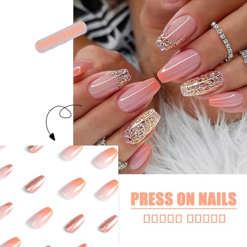 Orange Ombre Acrylic Nails in Neon Shade - Image 7