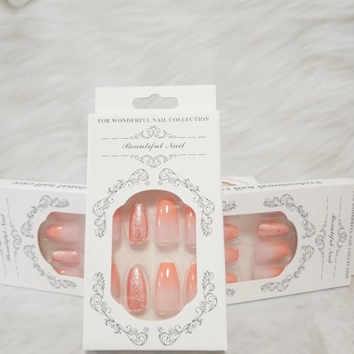 Orange Ombre Acrylic Nails in Neon Shade - Image 4