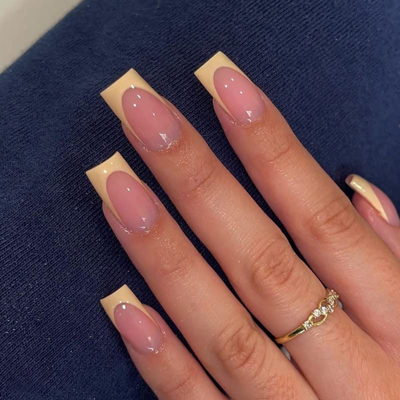 Pastel Peach Acrylic Nails