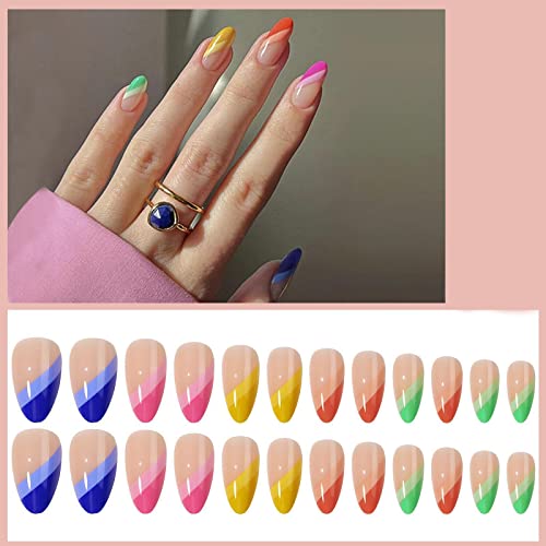 Pastel Rainbow Acrylic Nails - Image 2