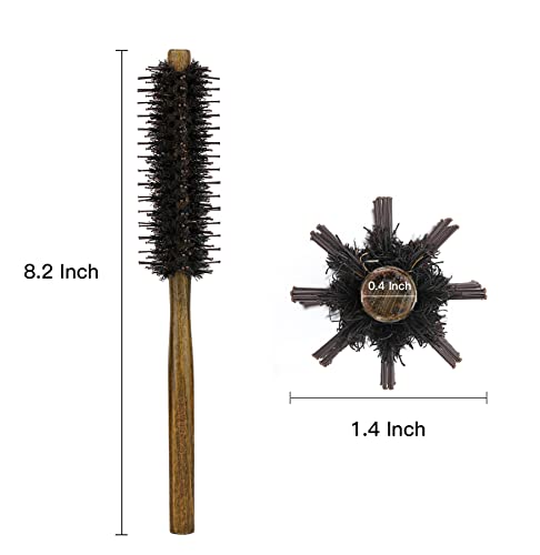 PERFEHAIR Small Round Hair Brush with Boar & Nylon Bristle, 1.4 Inch, Mini Rolling Circular Hairbrush for Blow Drying, Curling, Styling Fine, Thin, Short Hair, Bangs, Beard - Image 2