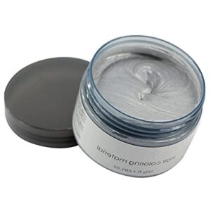 Permotary Hair Color Wax Styling Cream Mud, Temporary Hair Dye Wax Great for Party, Cosplay, Halloween,Fancy Dress, 4.23 OZ (Gray)