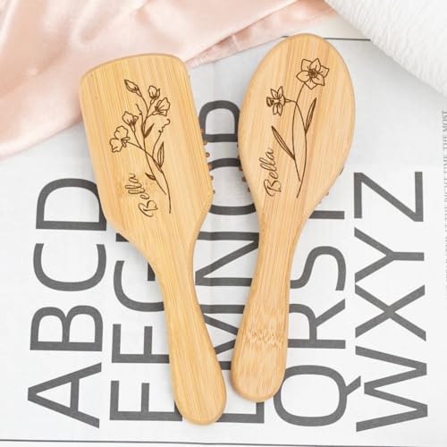 Custom Engraved Wooden Hair Brush Personalized with Your Name for Gentle Hair Care - Image 4